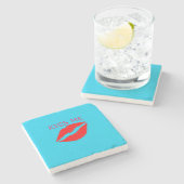 Kiss Me Steinuntersetzer (Seitenansicht)