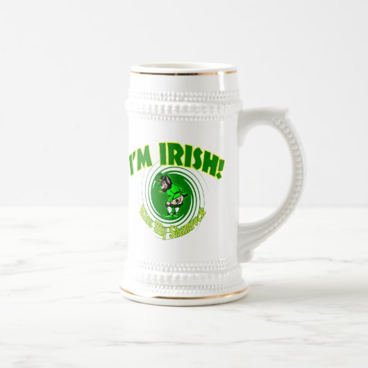 Kiss mein Kleeblatt Steins Bierglas (Rechts)