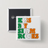 Kiss meine Kleeblätter St Patricks Button (Vorne & Hinten)
