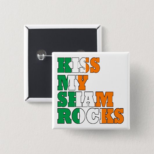 Kiss meine Kleeblätter St Patricks Button (Vorne & Hinten)