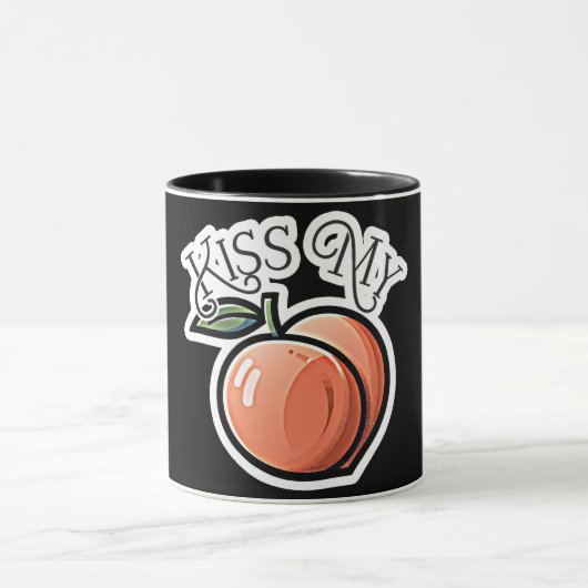 Kiss meine Pfirsichpfirsiche Funny Frucht Tasse (Zentrum)