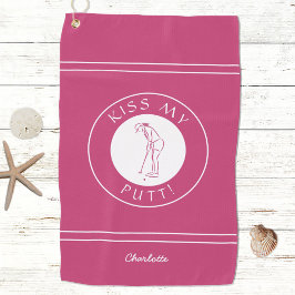 Kiss meine Putt Funny Lady Golfer Sportrosa für si Golfhandtuch