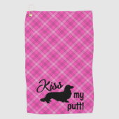 Kiss meine Putt Karierte Dackel Dog Cheeky Golf Ha Golfhandtuch (Vorderseite)