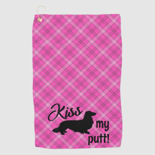Kiss meine Putt Karierte Dackel Dog Cheeky Golf Ha Golfhandtuch