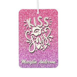 KISS MEINE SASS-CUSTOM-GLITZER-TYPOGRAPHIE AUTOLUFTERFRISCHER
