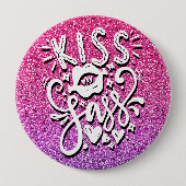 KISS MEINE SASS-CUSTOM-GLITZER-TYPOGRAPHIE BUTTON (Vorderseite)