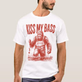 Kiss meinen Bass Bigfoot Rot fischen T-Shirt (Vorderseite)