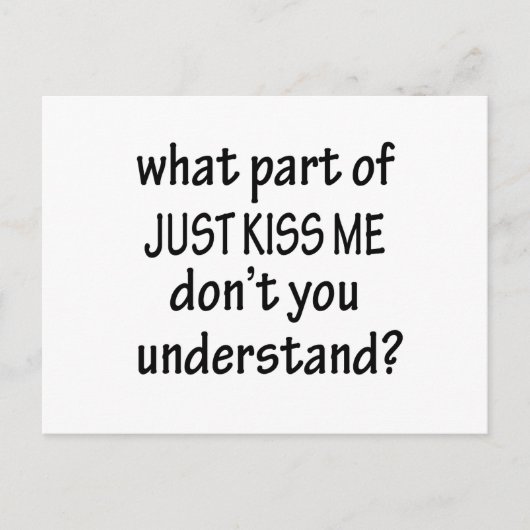 Kiss mich einfach postkarte (Vorderseite)