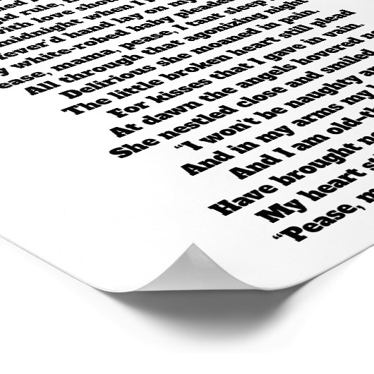 KISS MIR EIN GUTES NACHTGedicht Poster (Ecke)