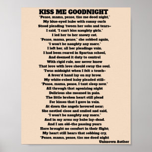 KISS MIR GUTES NIGHT-Gedicht Poster