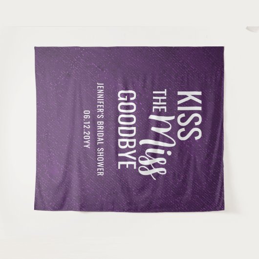 Kiss Miss Goodbye Lila Brautparty Hintergrund Wandteppich (Vorderseite (Horizontal))