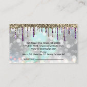 Kiss & Monogram | Glitzer Gold Lila | Boke Terminkarte (Rückseite)