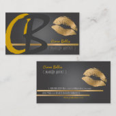 Kiss Monogram, Goldtonlips Visitenkarte (Vorne/Hinten)