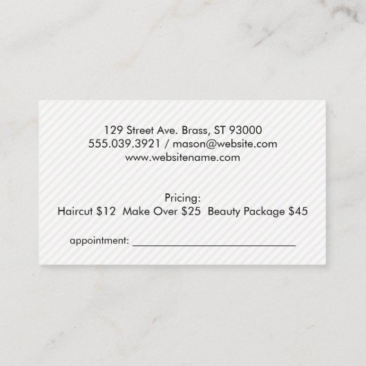 Kiss & Monogram Terminkarte (Rückseite)