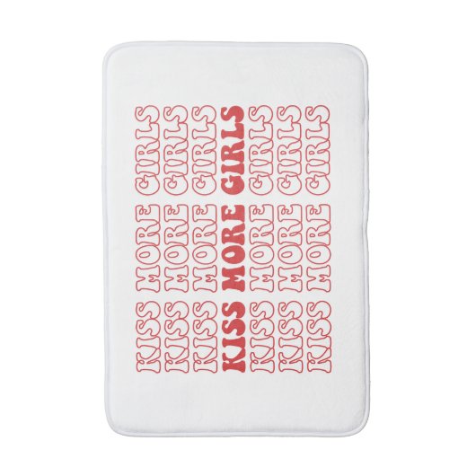Kiss more Girls Lesbisch Bisexual LGBTQ Monat Badematte (Vorderseite Vertikal)