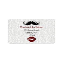Kiss mustache zebra strie return address label
