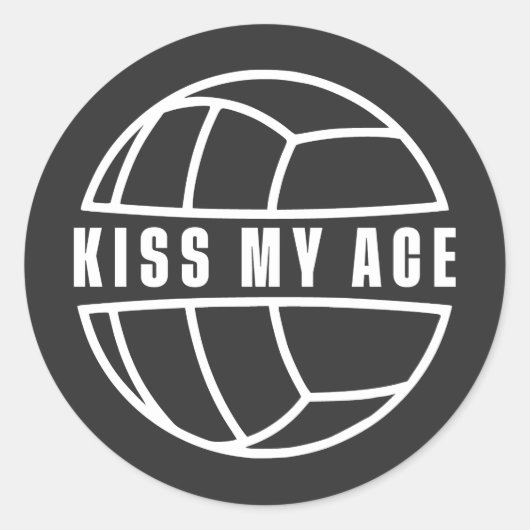 Kiss my Ace Runder Aufkleber (Vorderseite)