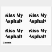 Kiss My Asphalt schwarz Ovaler Aufkleber (Blatt)