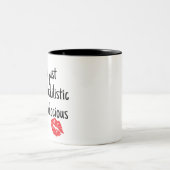 Kiss My Assadocious Funny Handschriftlich Zweifarbige Tasse (Mittel)