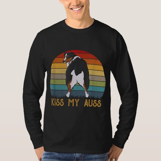 Kiss My Auss Funny Aussie Mama Aussie Owner Retro  T-Shirt (Vorderseite)