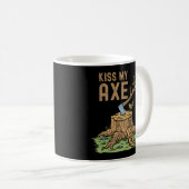 Kiss My Axes Lumberjack Logger Stump Kaffeetasse (VorderseiteRechts)
