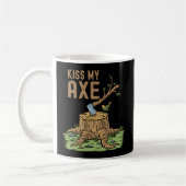 Kiss My Axes Lumberjack Logger Stump Kaffeetasse (Links)