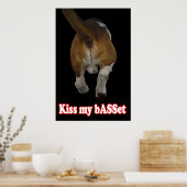Kiss my bASSet Poster (Küche)