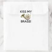 Kiss My Brass, Französisches Horn Quadratischer Aufkleber (Tasche)