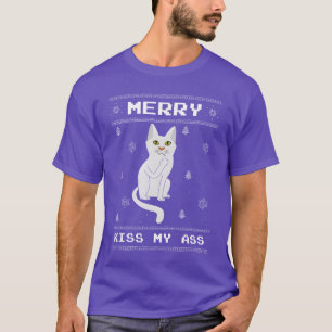 Kiss My Christmas Dezember Cat Hass Weihnachtsjung T-Shirt