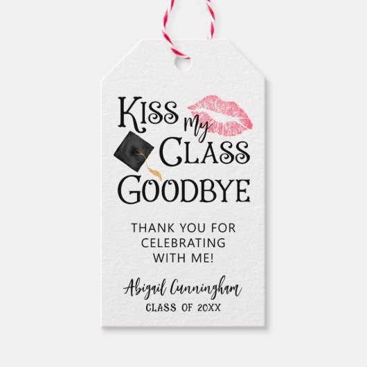 Kiss My Class Goodbye Funny Abschluss Danke Geschenkanhänger (Vorderseite)