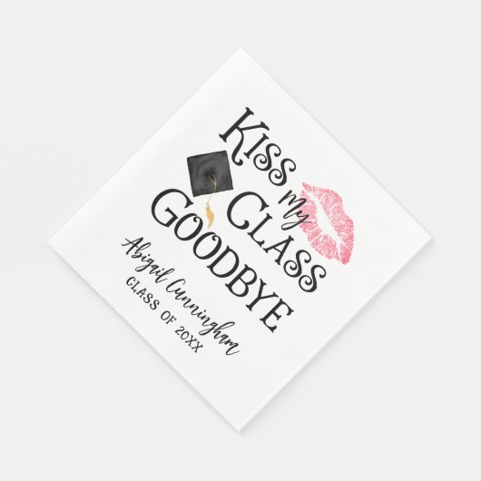 Kiss My Class Goodbye Funny Abschluss Serviette (Ecke)