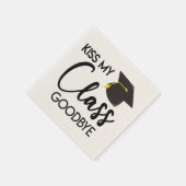 Kiss My Class Goodbye Schwarz-weiß Graduation Part Serviette (Ecke)