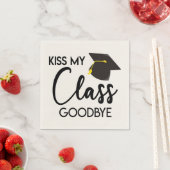 Kiss My Class Goodbye Schwarz-weiß Graduation Part Serviette (Beispiel)