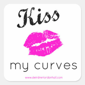 Kiss My Curves Sugar, der Roman swag Quadratischer Aufkleber