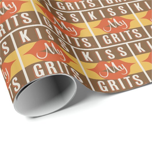 Kiss My Grits Geschenkpapier (Rolleneckpunkt)
