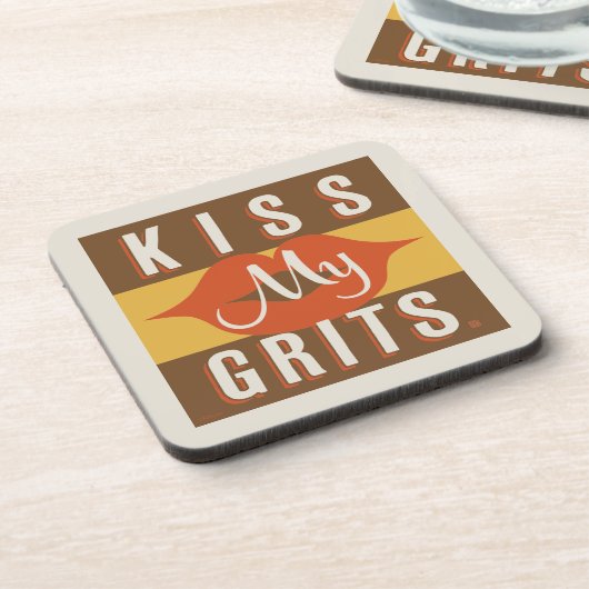 Kiss My Grits Getränkeuntersetzer (Linke Seite)