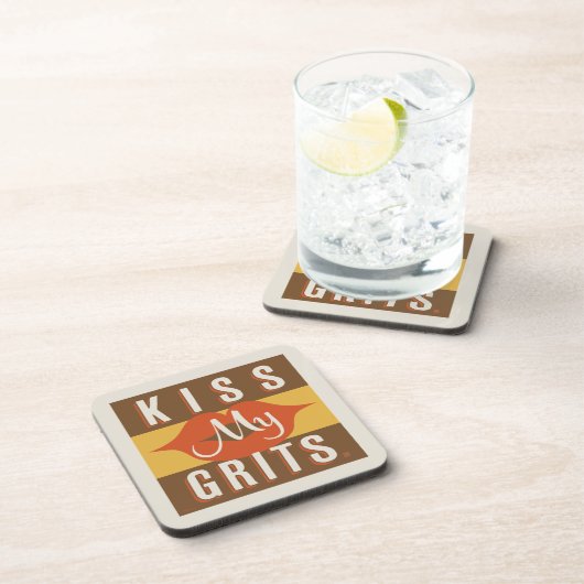 Kiss My Grits Getränkeuntersetzer (Rechte Seite)