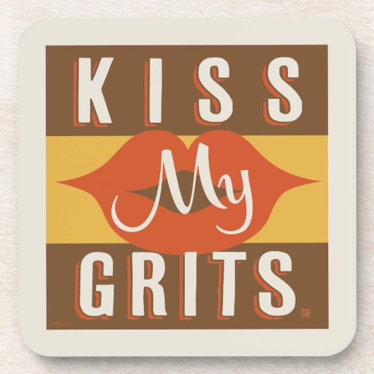 Kiss My Grits Getränkeuntersetzer (Vorderseite)