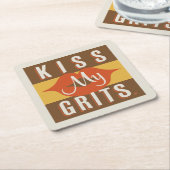 Kiss My Grits Rechteckiger Pappuntersetzer (angewinkelt)