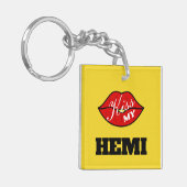Kiss My Hemi Power Yellow Jacket Challenger Schlüsselanhänger (Vorderseite links)