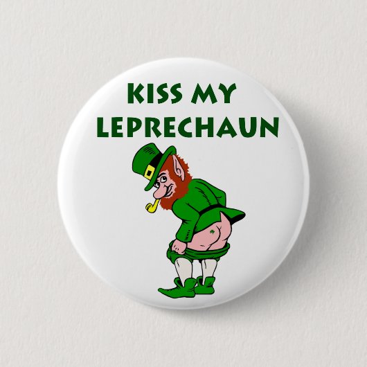 Kiss My Leprechaun Button (Vorderseite)