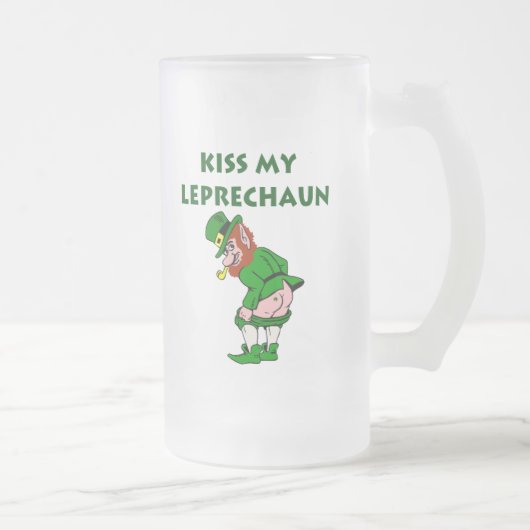 Kiss My Leprechaun-Tasse Mattglas Bierglas (Rechts)