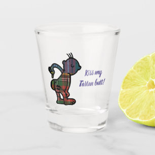 Kiss My Multicolored Tartan Hintern Schnapsglas