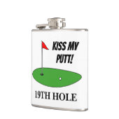Kiss My Putt 19th Hole Lustige Golf-Geschenkflasch Flachmann (Links)