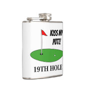 Kiss My Putt 19th Hole Lustige Golf-Geschenkflasch Flachmann (Rechts)