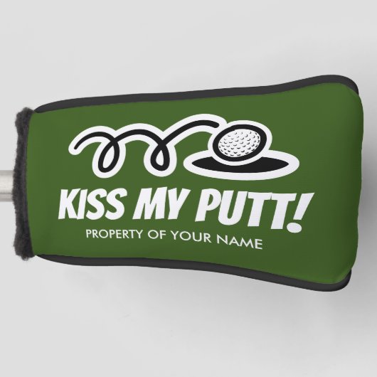 Kiss My Putt Eigene Golfputter Golf Headcover (Vorderseite)