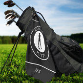 Kiss My Putt Funny Golfer Humor Silhouette Black Golfhandtuch