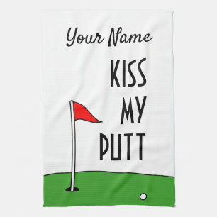 Kiss My Putt Geschenk für die lustige Küche Hand Geschirrtuch