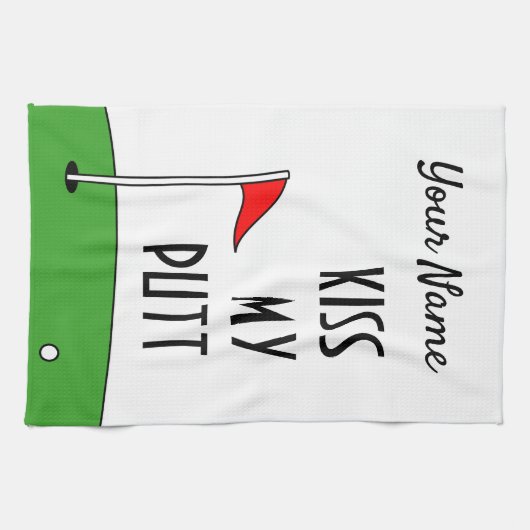 Kiss My Putt Geschenk für die lustige Küche Handtu Geschirrtuch (Horizontal)