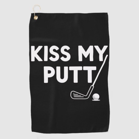 Kiss My Putt Golf Funny Jokes Sarcastic Golfer Golfhandtuch (Vorderseite)
